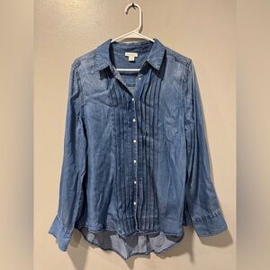 Sundance Chambray Snap Down Top Size Large